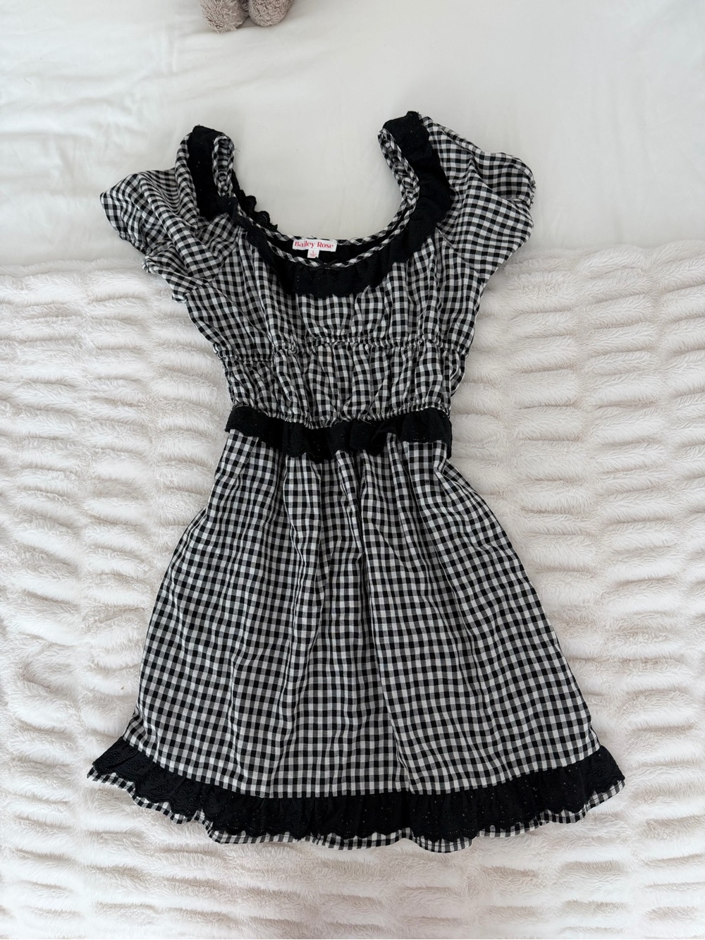 Gingham Dress with lace